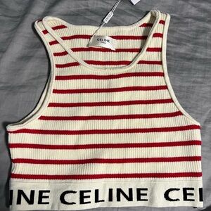 Ce*line Black and White Striped Women's Top